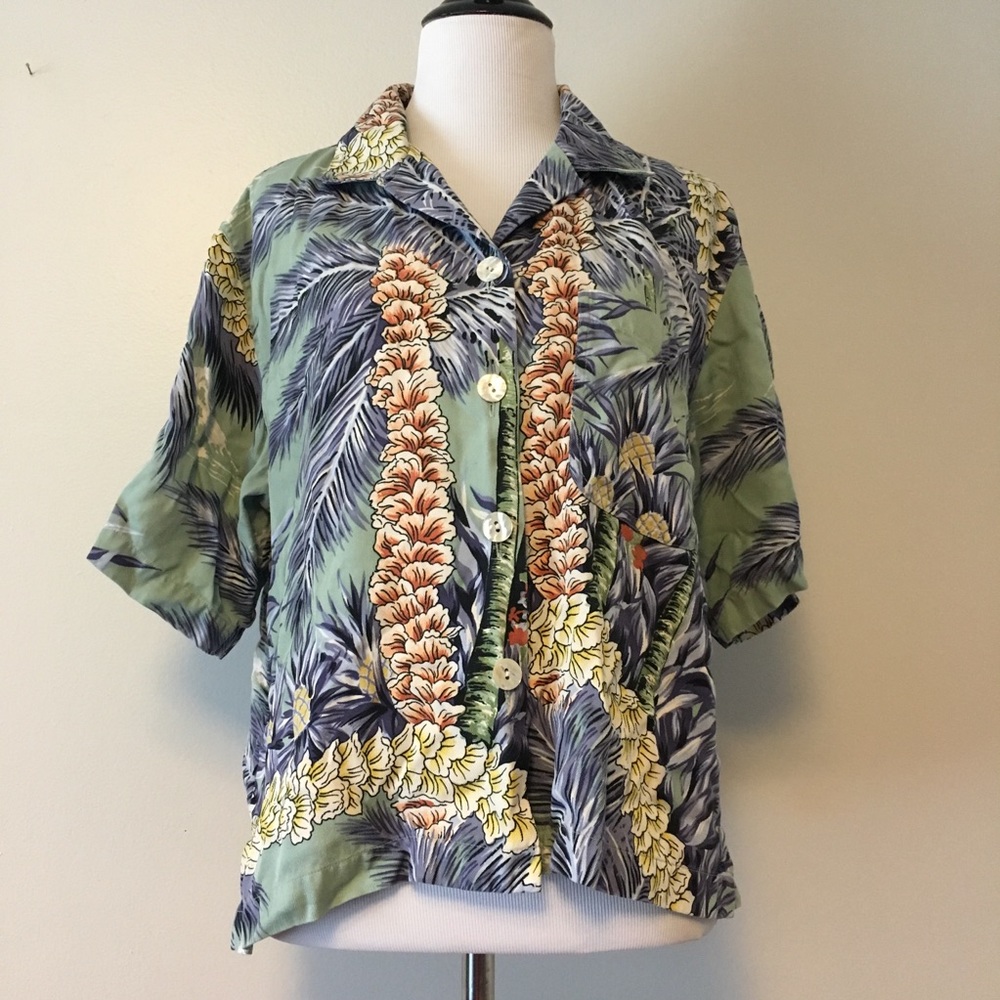 Vintage Tommy Bahama Hawaiian silk shirt medium - Picture 2 of 4